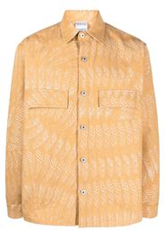 Marcelo Burlon County of Milan feather-print long-sleeve shirt - Nude