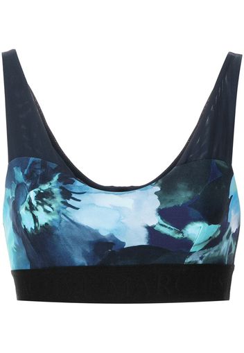 Marchesa abstract-pattern watercolour sports-bra - Blau