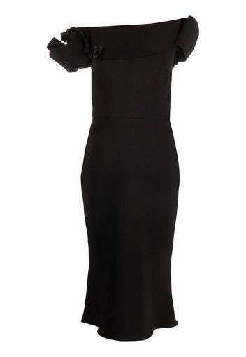 Marchesa off-shoulder midi dress - Schwarz