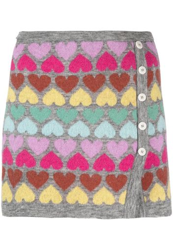 Marco Rambaldi heart-print mini skirt - Grau