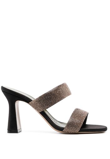 MARIA LUCA crystal-embellished leather mules - Schwarz