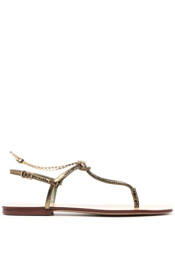 MARIA LUCA chain-link slip-on leather sandals - Braun