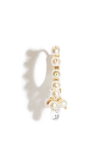 MARIA TASH 18kt yellow gold pearl and diamond hoop earrings