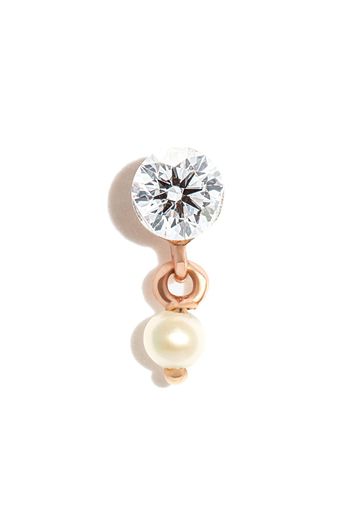 MARIA TASH 18kt rose gold diamond and pearl stud earring - Rosa