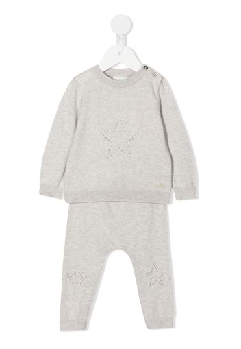 Marie-Chantal star-motif knitted babygrow set - Grau