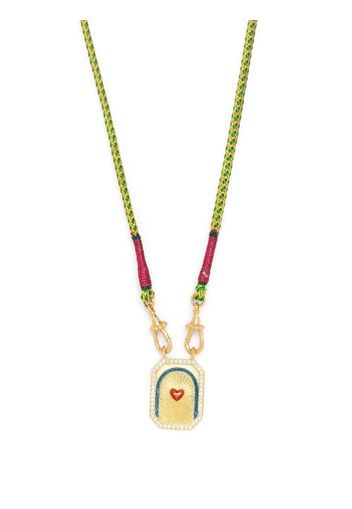 Marie Lichtenberg 18kt Heart Gelbgoldhalskette mit Mini Diamanten
