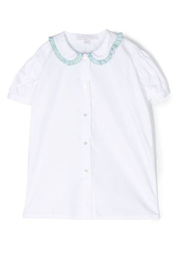 Mariella Ferrari ruffle-collar short-sleeve top - Weiß