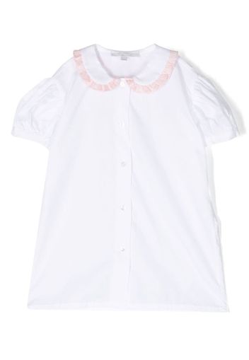 Mariella Ferrari ruffle-collar short-sleeve top - Weiß