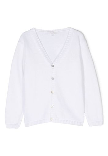 Mariella Ferrari piqué weave cotton cardigan - Weiß