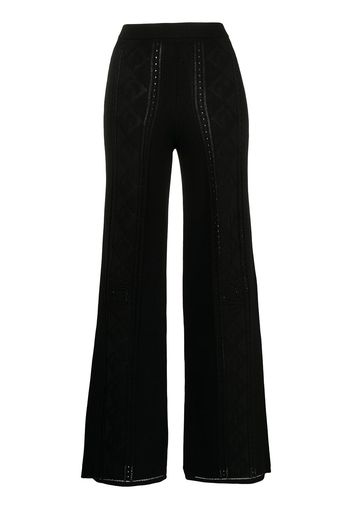 Marine Serre Crescent Moon-pattern wide-leg trousers - Schwarz