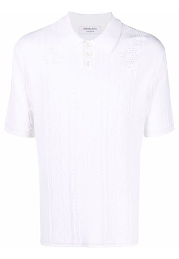 Marine Serre Crescent Moon-pattern polo shirt - Weiß