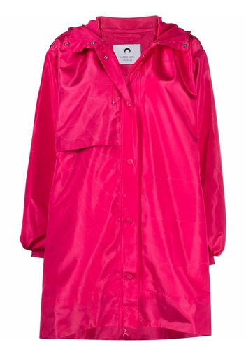 Marine Serre A-line moire hooded windbreaker coat - Rosa