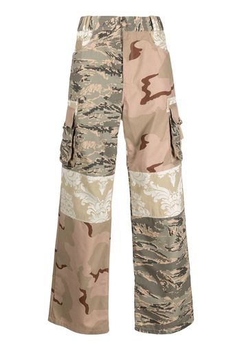 Marine Serre patchwork cargo trousers - Grün