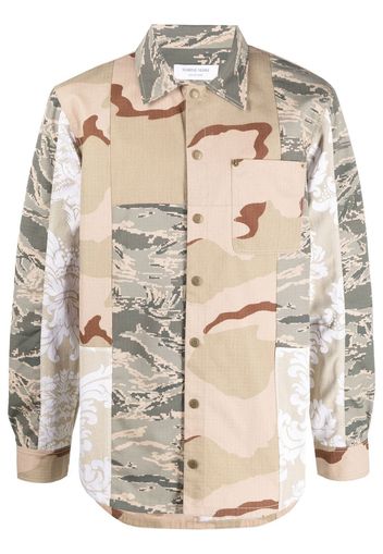 Marine Serre multi-panel single-breasted jacket - Nude