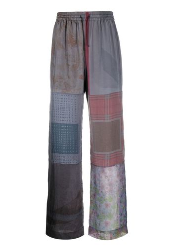 Marine Serre Arthropoda patchwork trousers - Grau