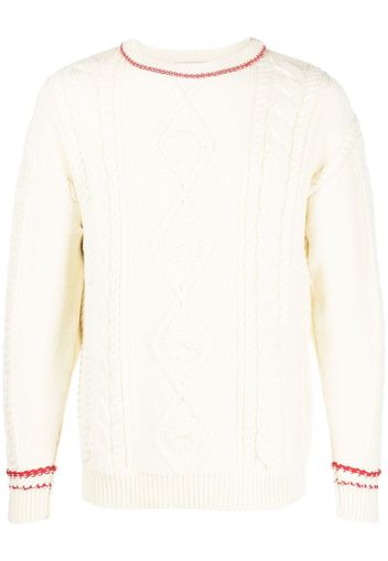 Marine Serre cable-knit wool jumper - Nude