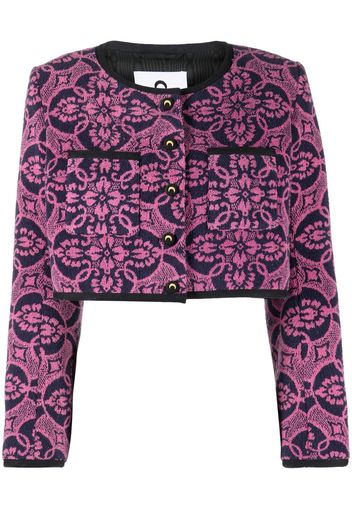 Marine Serre graphic-print cropped jacket - Rosa