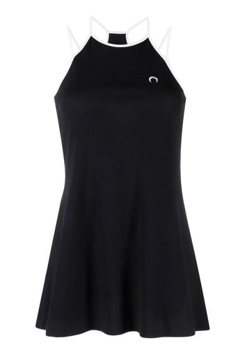 Marine Serre logo-embellished halterneck dress - Schwarz