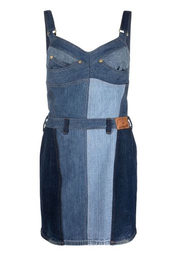 Marine Serre regenerated denim minidress - Blau