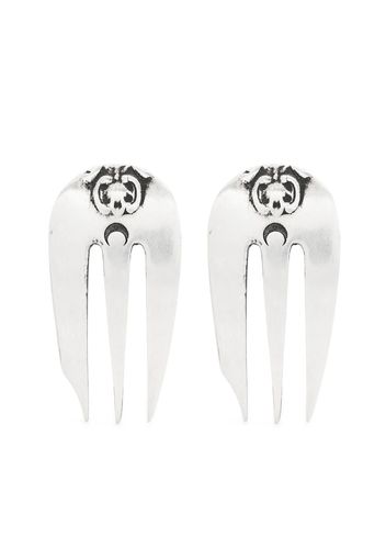 Marine Serre Reassembled Cutlery earrings - Silber