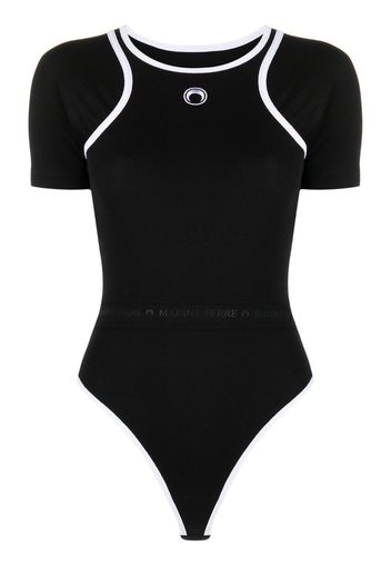 Marine Serre Body mit Logo-Print - Schwarz