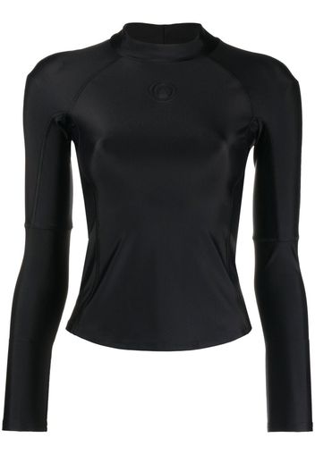 Marine Serre logo-embossed stretch top - Schwarz