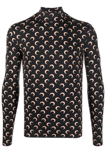 Marine Serre crescent moon print sweatshirt - Schwarz