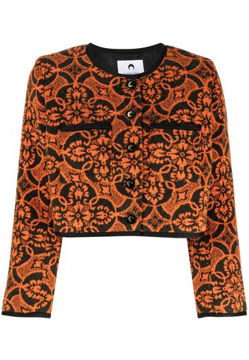 Marine Serre Oriental Towels cropped jacket - Orange