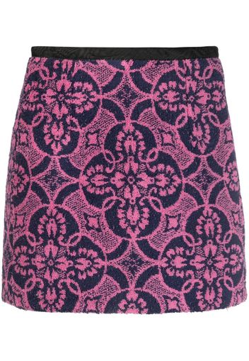 Marine Serre jacquard miniskirt - Rosa