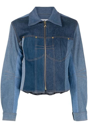 Marine Serre panelled denim jacket - Blau