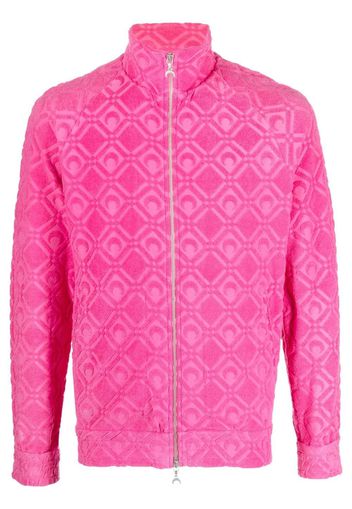 Marine Serre moon jacquard zipped jumper - Rosa