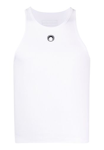 Marine Serre crescent moon cotton tank top - Weiß