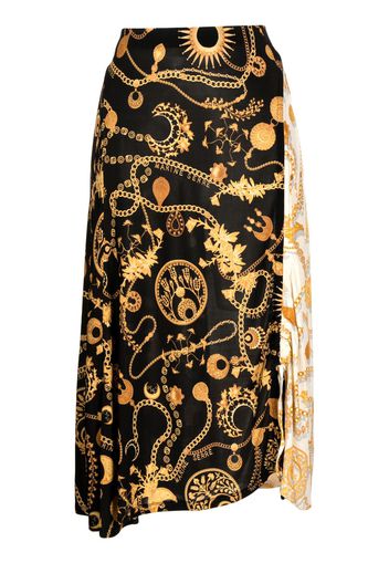 Marine Serre Ornament Jewellery-print midi skirt - Schwarz