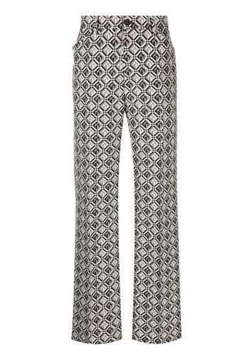 Marine Serre Moon Diamant straight-leg trousers - Weiß