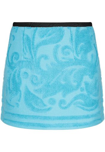 Marine Serre Jacquard-Minirock - Blau