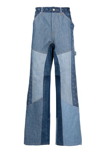 Marine Serre patchwork wide-leg jeans - Blau