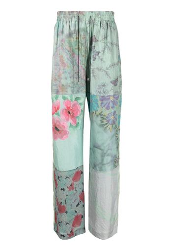 Marine Serre regenerated silk trousers - Grün