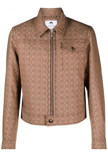 Marine Serre zip-up printed jacket - Nude