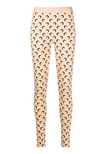 Marine Serre Fuseaux Moon-print leggings - Nude