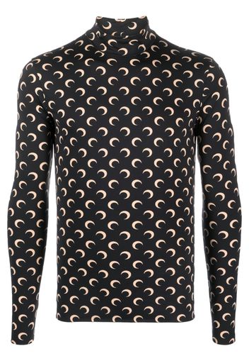 Marine Serre Crescent Moon turtle neck top - Schwarz