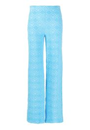 Marine Serre Ausgestellte Jacquard-Hose - Blau