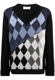 Marine Serre argyle check-pattern knitted jumper - Schwarz