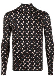 Marine Serre crescent moon print sweatshirt - Schwarz