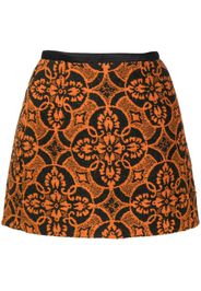 Marine Serre Oriental Towels A-line miniskirt - Orange