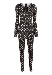 Marine Serre crescent moon-print jumpsuit - Schwarz