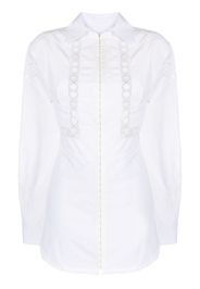 Marine Serre Household lace-trimmed shirt dress - Weiß