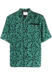 Marine Serre graphic-print short-sleeve shirt - Grün