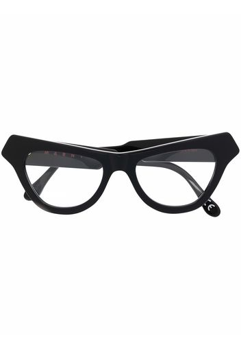 Marni Eyewear Cat-Eye-Brille mit Logo - Schwarz