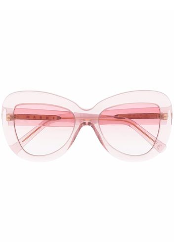 Marni Eyewear Eckige Sonnenbrille mit Logo - Rosa
