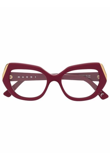 Marni Eyewear Eckige Brille mit Logo - Rot